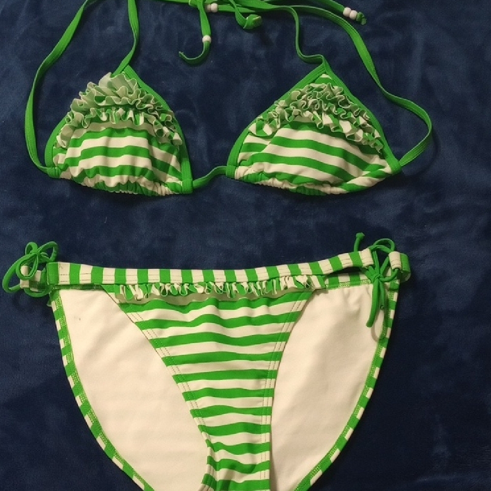 Arizona Jean Company Green and White Swimwear